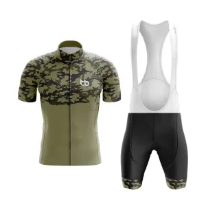 Camouflage Neck Club Cycling Kit (V1) (Green)