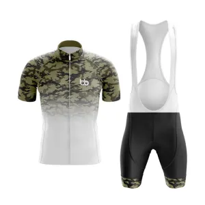 Camouflage Neck Club Cycling Kit (V3) (Green-White)