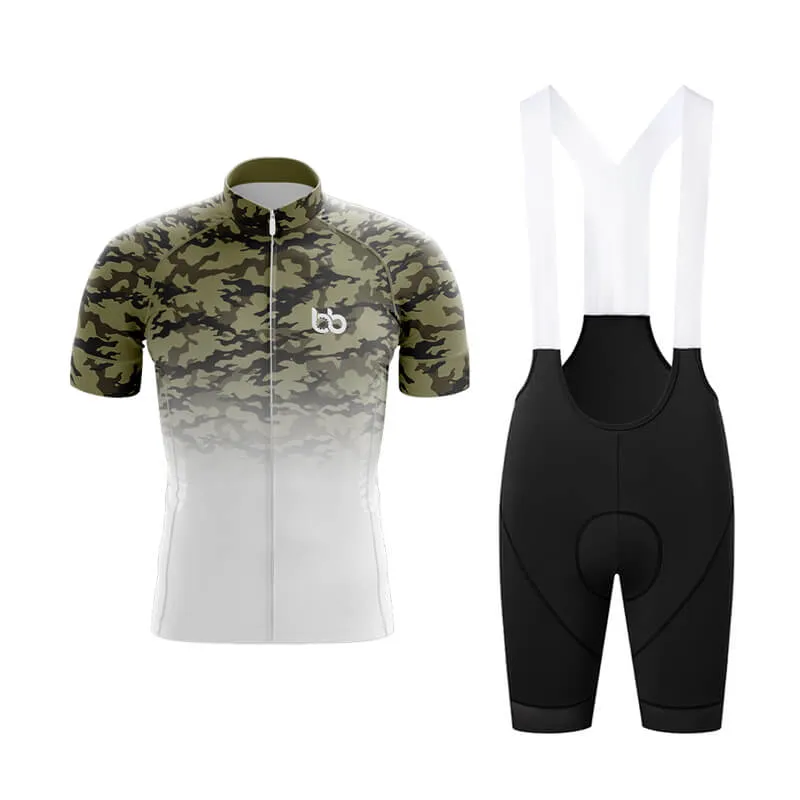 Camouflage Neck Club Cycling Kit (V3) (Green-White)