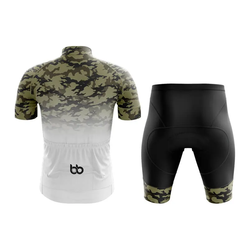 Camouflage Neck Club Cycling Kit (V3) (Green-White)