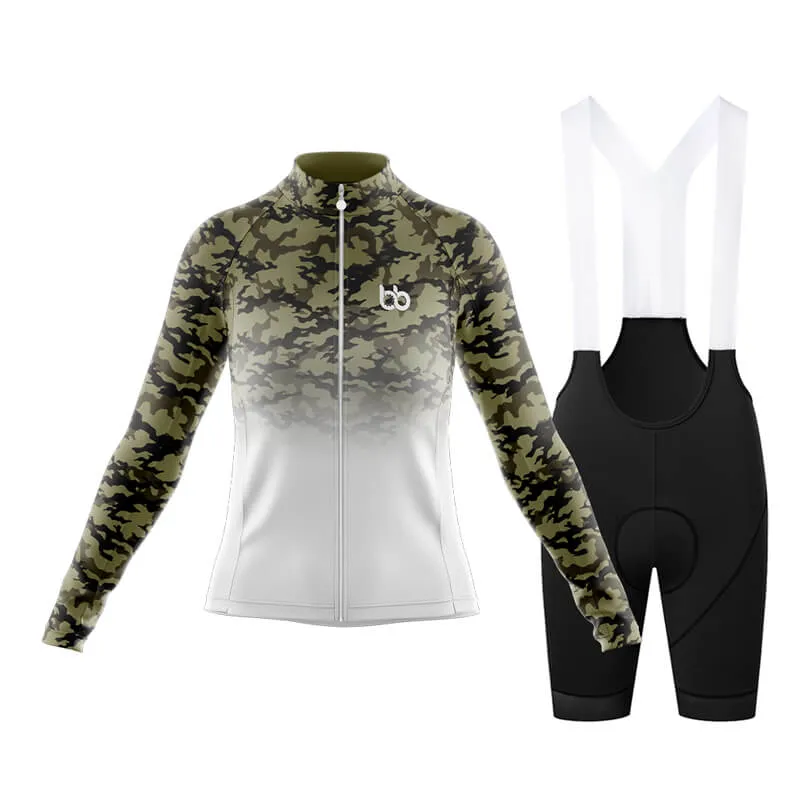 Camouflage Neck Club Cycling Kit (V3) (Green-White)