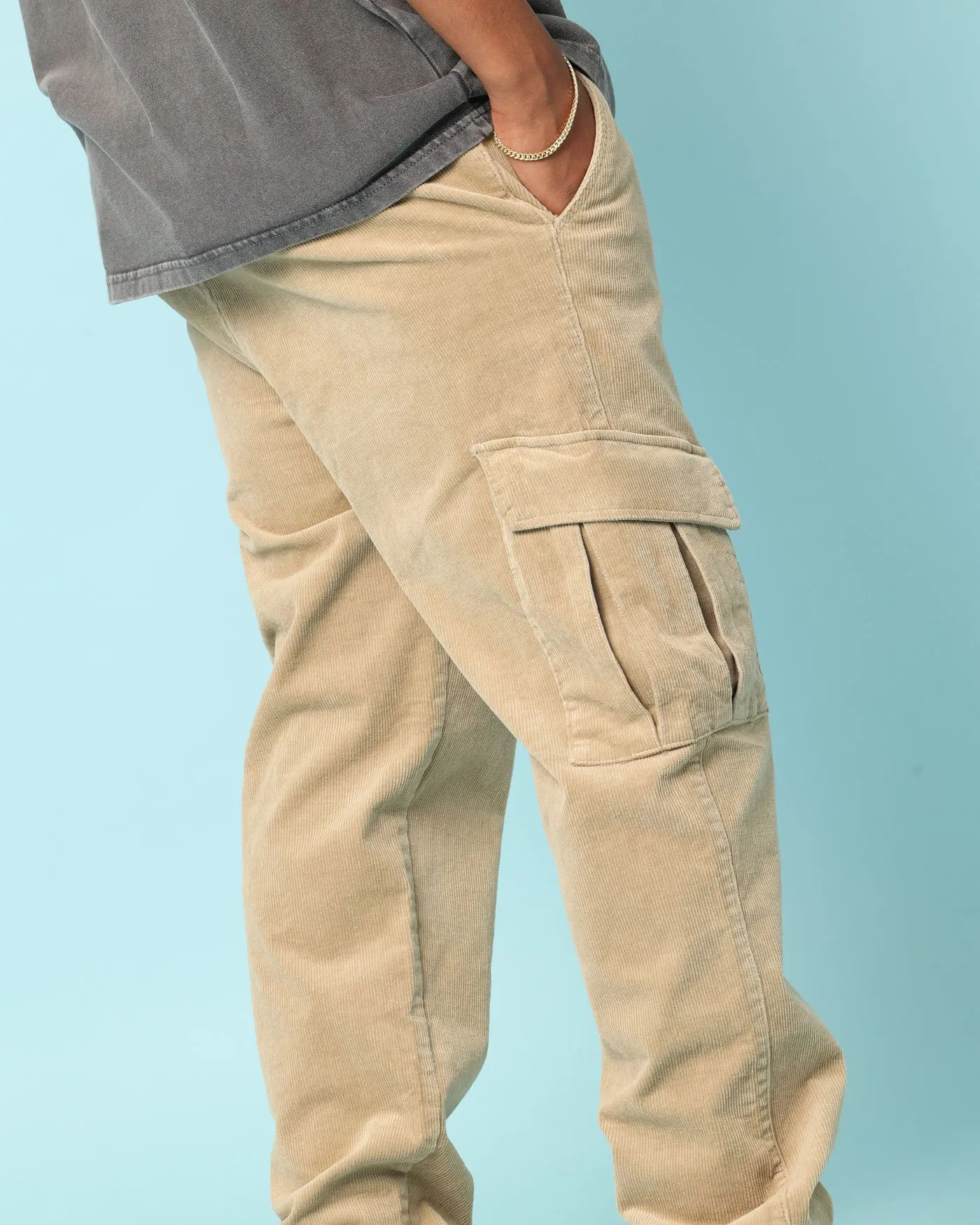 Carré Bande Corduroy Cargo Pants Stone