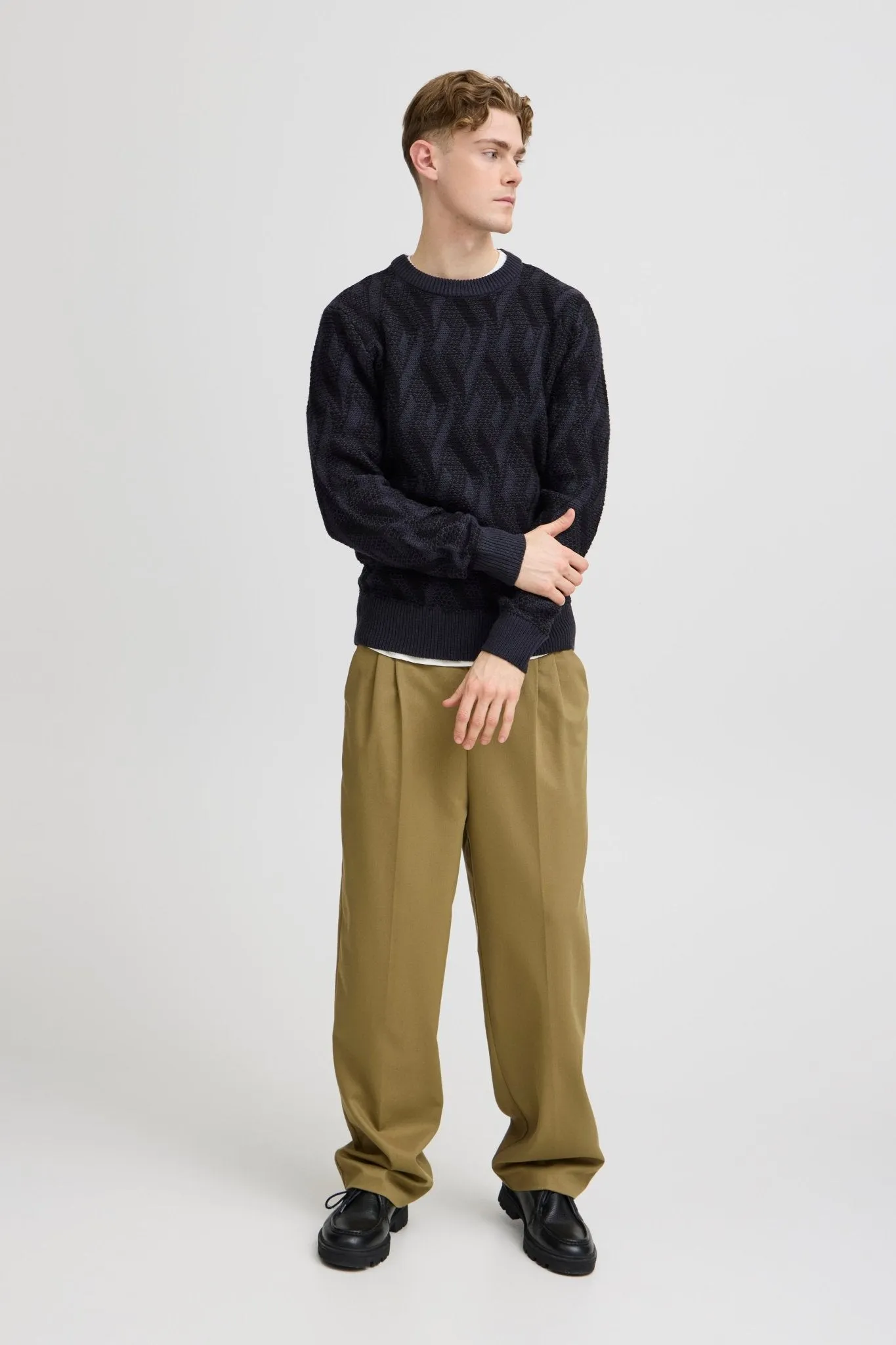 CASUAL FRIDAY - CFKARL jacquard crew neck knit - 20505195