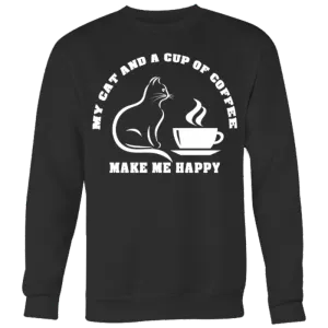 Cat Shirts Cat And Coffee Crewneck Sweatshirt Gifts For Cat Lovers