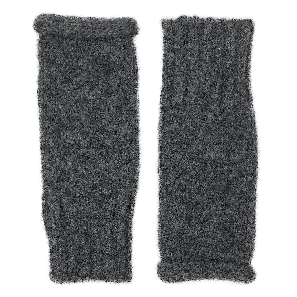 Charcoal Essential Knit Alpaca Gloves by SLATE   SALT