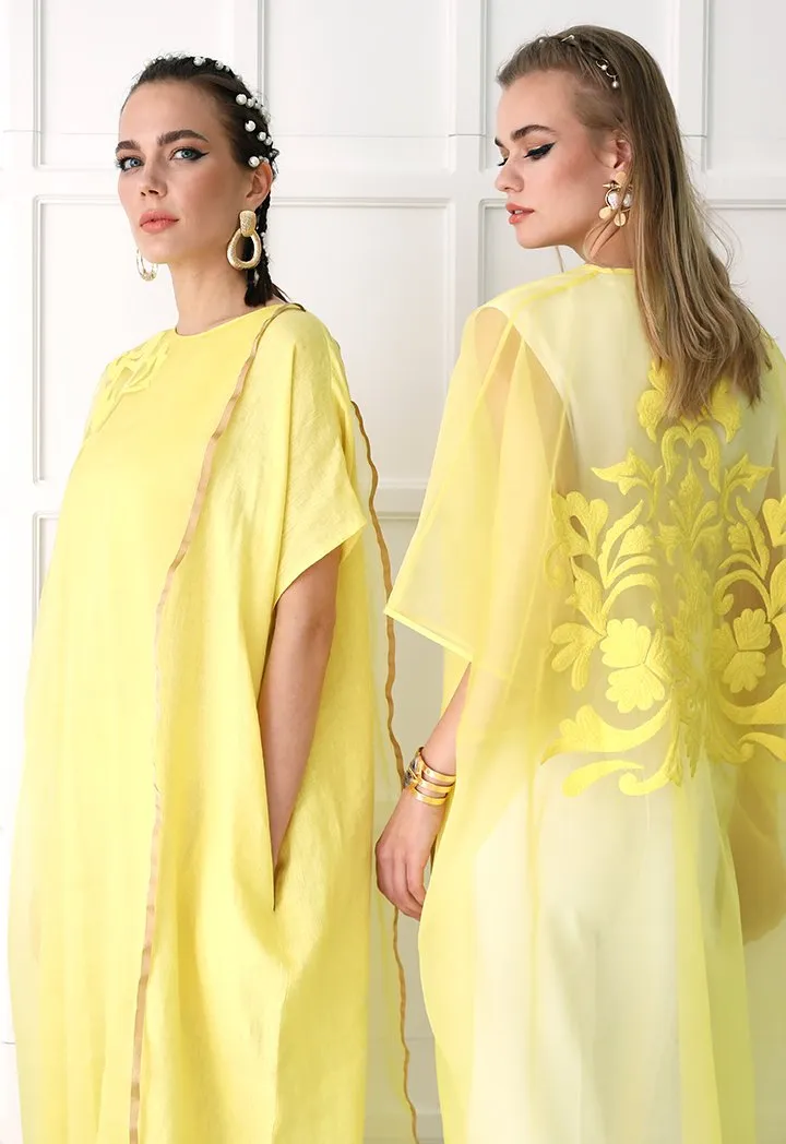 Choice Organza Kimono Jacket Yellow