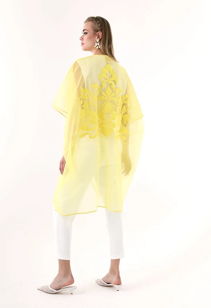 Choice Organza Kimono Jacket Yellow