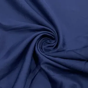 Classic Navy Blue Solid Cotton Satin