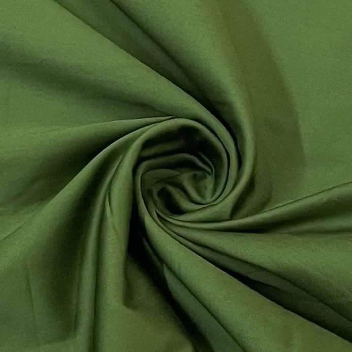 Classic Olive Green Solid Cotton Satin