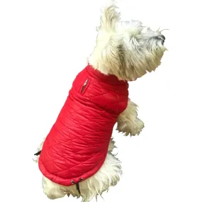 Coco Puffer Dog Coat With Diamond Quilting Red