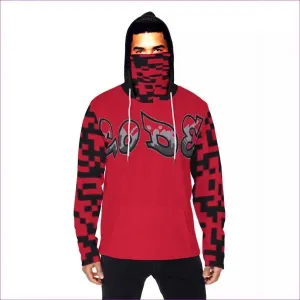 Code Men's Pullover Hoodie With Mask - Red