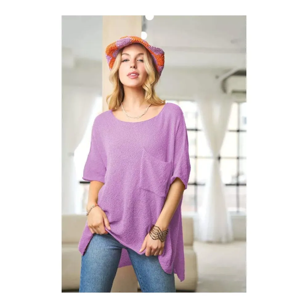 Davi & Dani Mid Sleeve Sweater Lilac