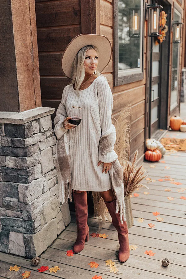 Deer Valley Resort Sweater Dress In Stone