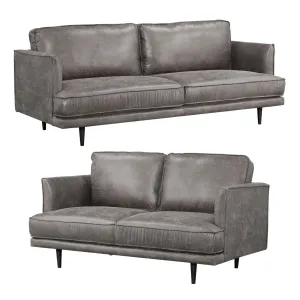 Durable Fabric 3 2 Seater Sofa Set, Cushion Seating, Grey