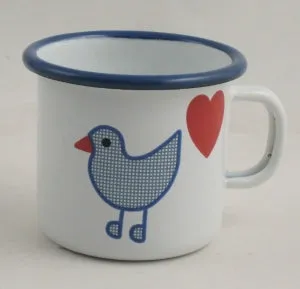 Enamel Children's Mug Bird Heart