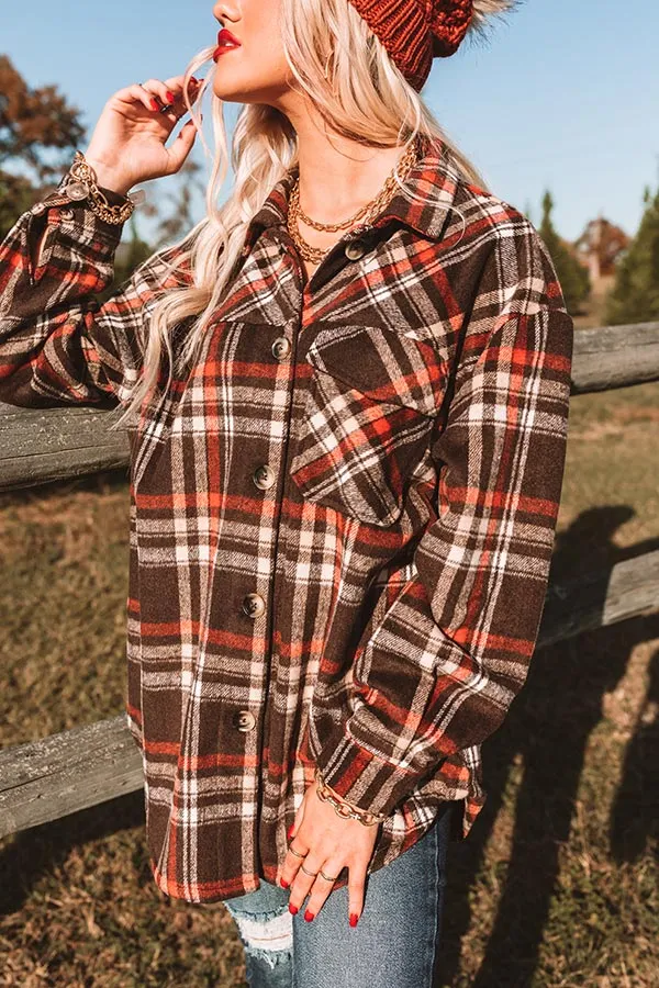 Evergreen Kind of Love Plaid Jacket in Brown