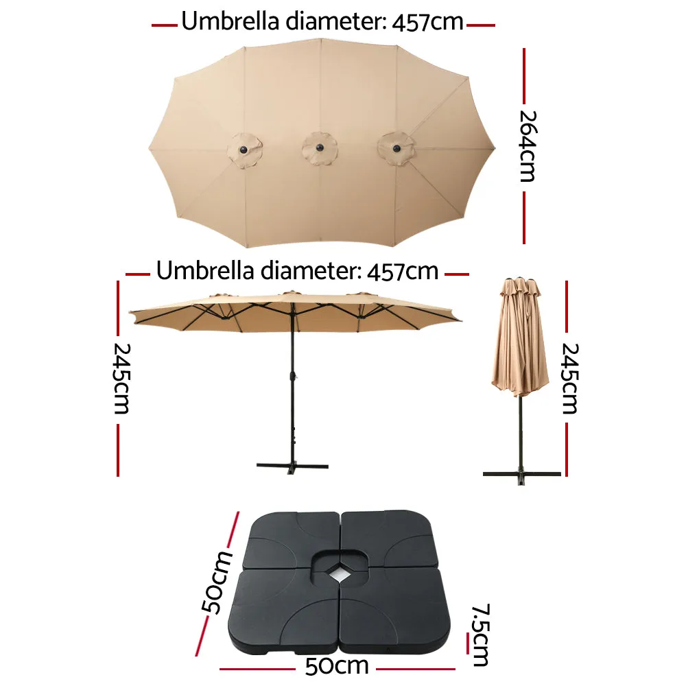 Extra Large UV50  Outdoor Umbrella Set with Base - Instahut