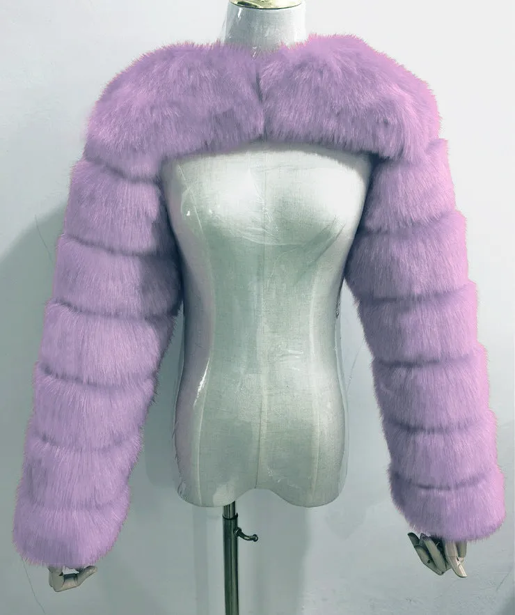 Fashion faux fur jacket（AY1360)