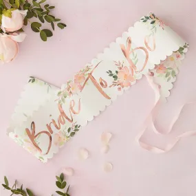 Floral Hen Party Bride To Be Sash 76cm x 10cm