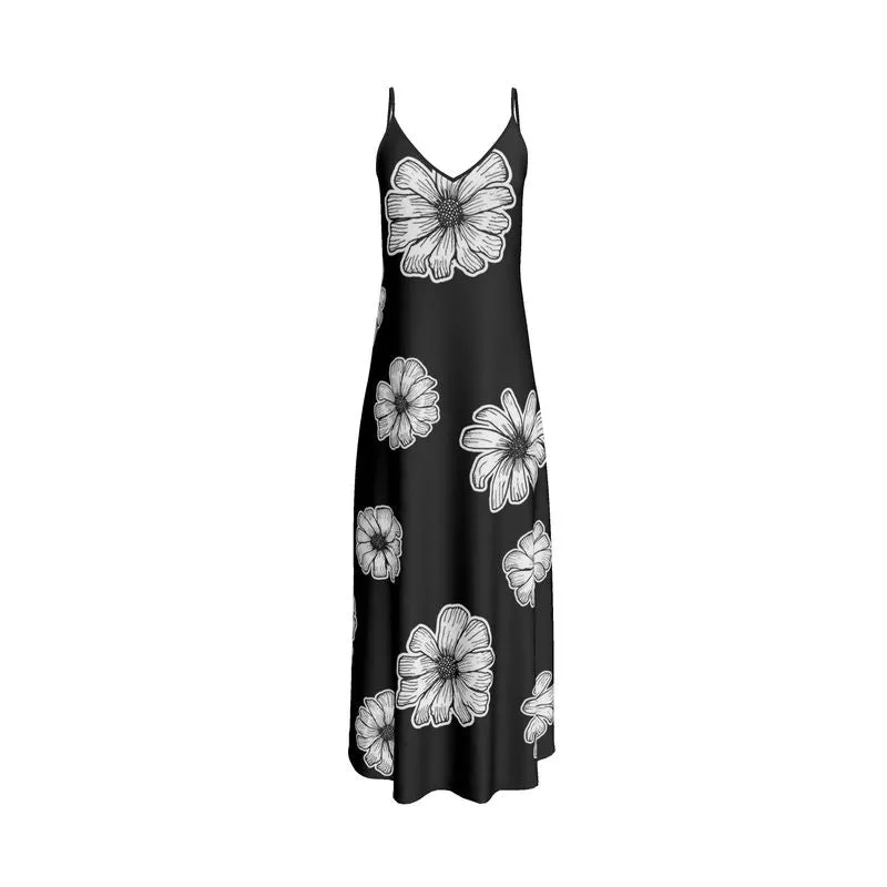 Floral Silhouette Slip Dress