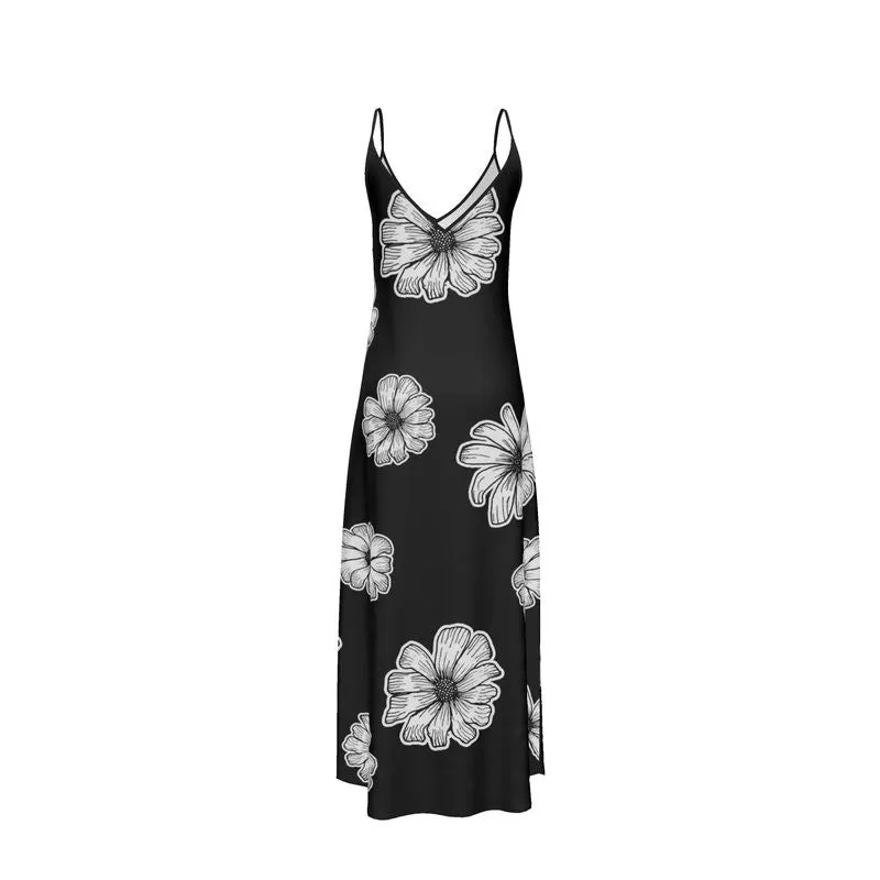 Floral Silhouette Slip Dress