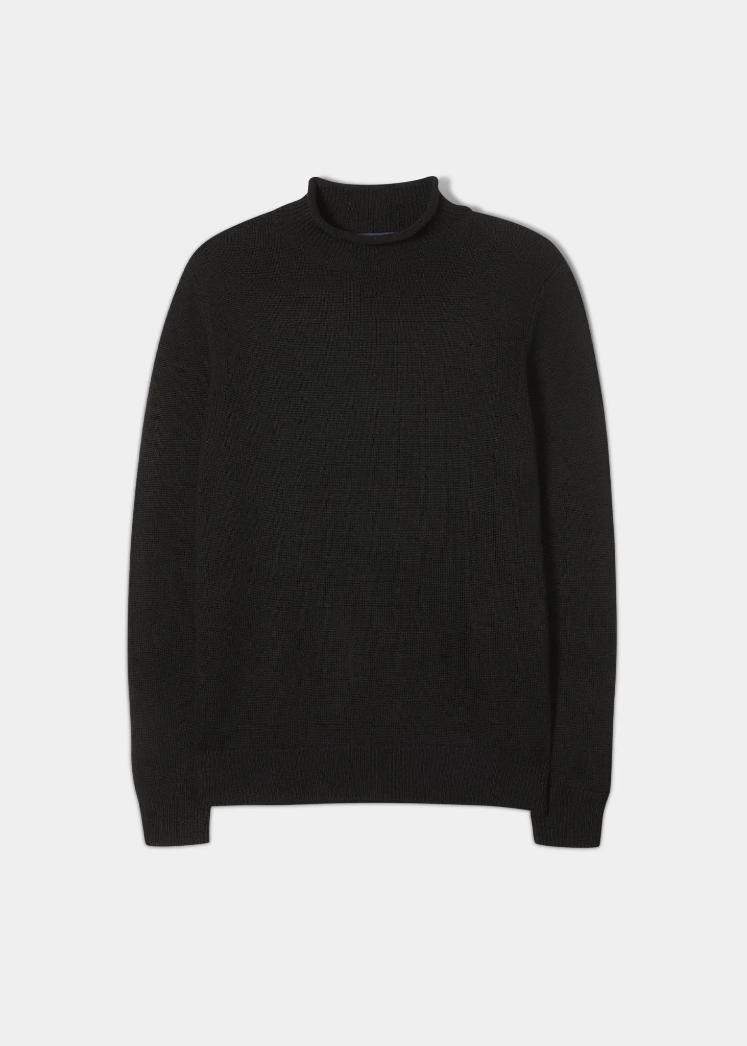 Fordwich Rolled Collar Jumper In Black - Regular Fit