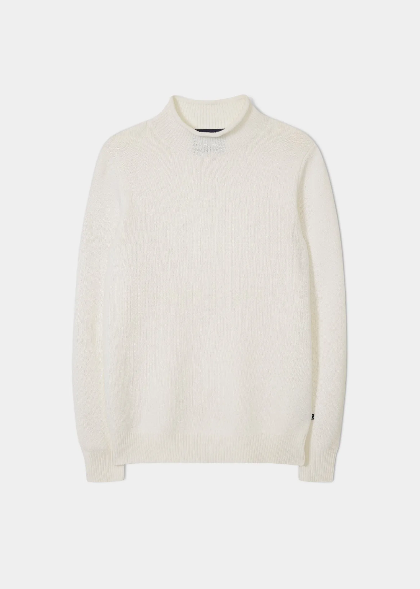 Fordwich Rolled Collar Jumper In Ecru - Regular Fit