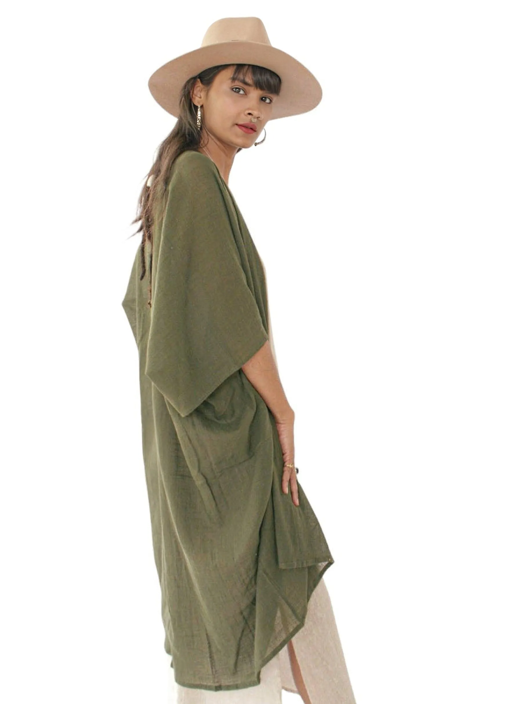 Forest Green Organic Cotton Shrug