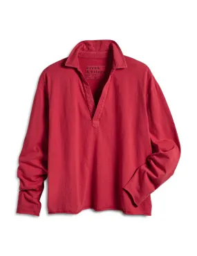 Frank & Eileen - Popover Henley in Double Decker Red