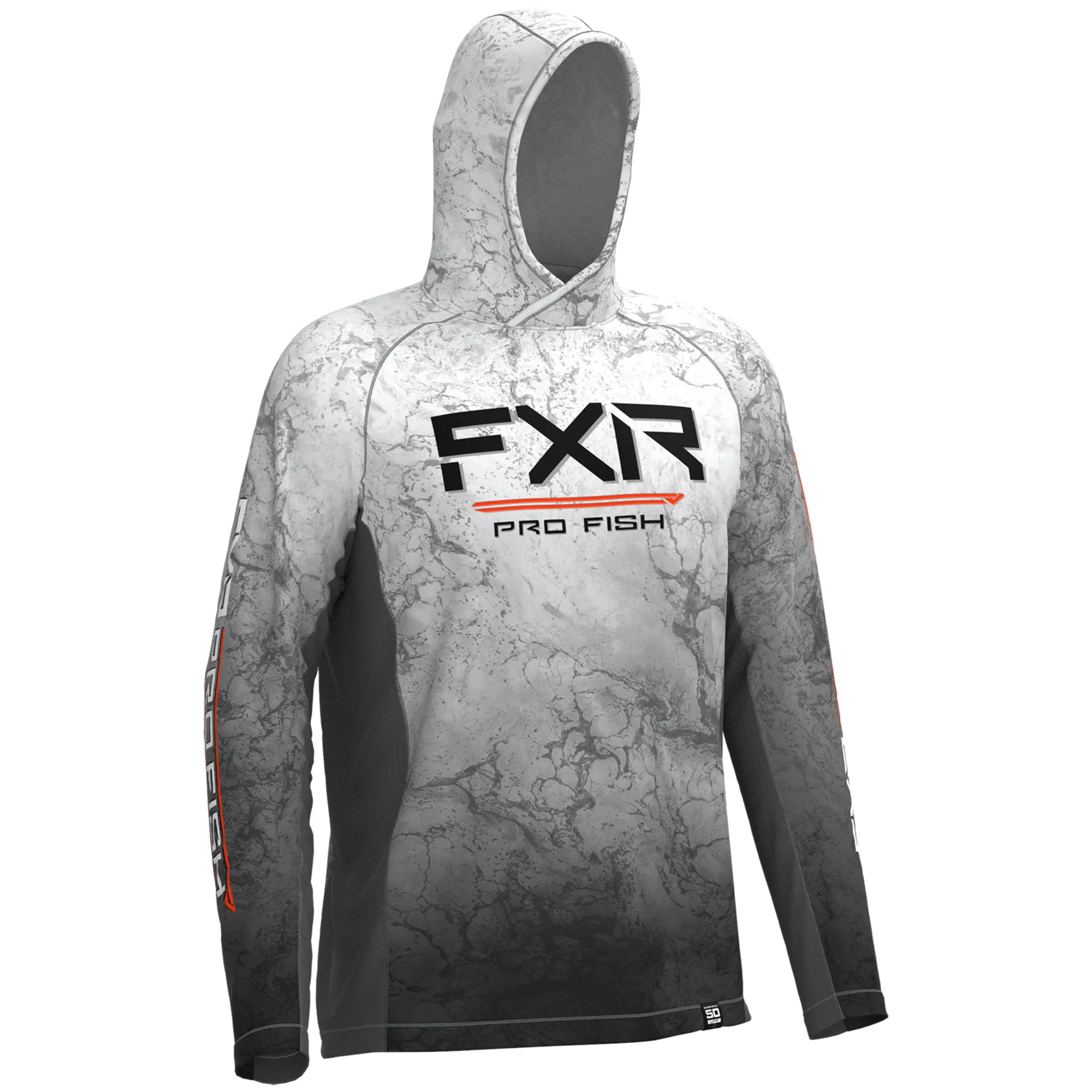 FXR Mens Derby Air UPF Pullover Hoodie Grey Ripple/Red