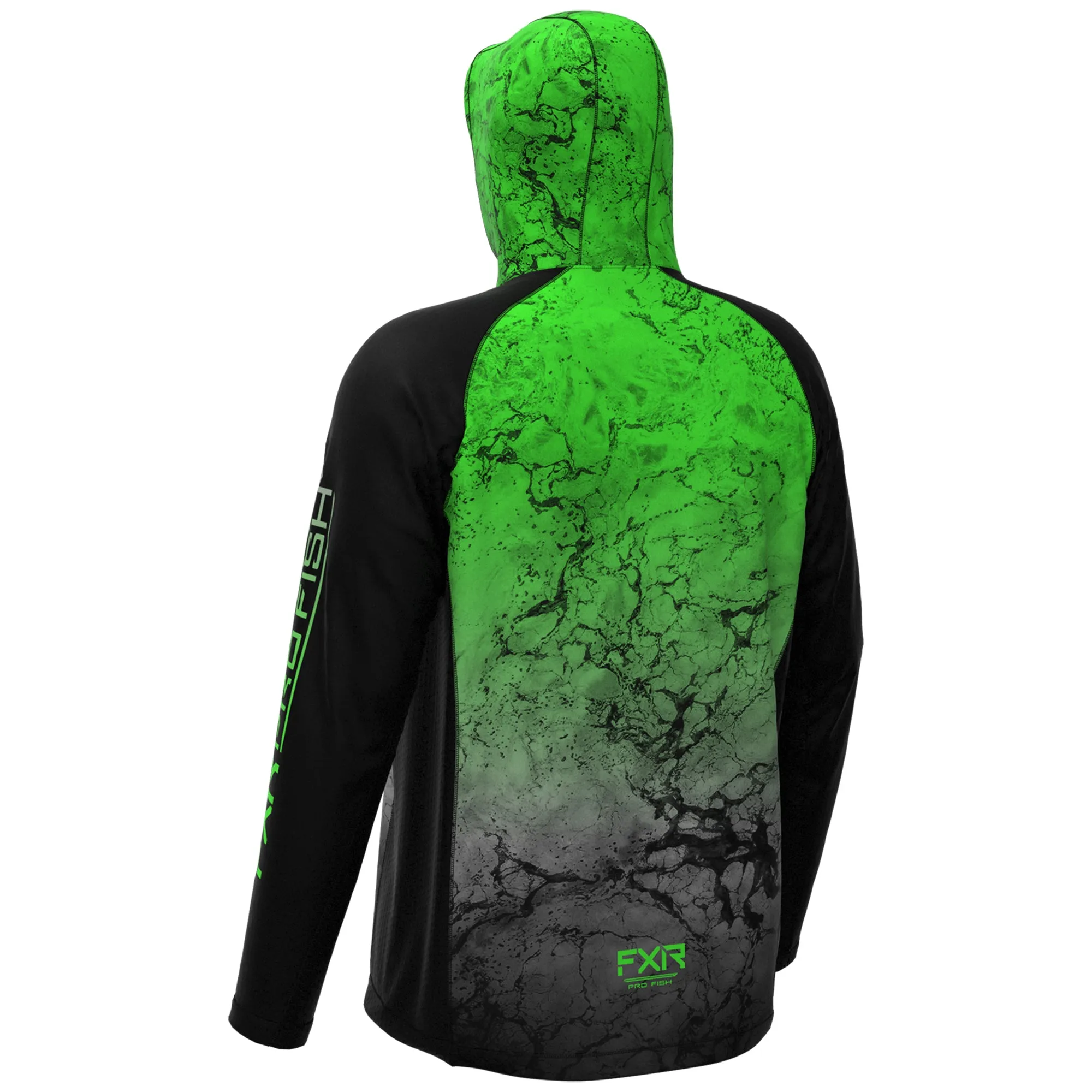 FXR Mens Derby Air UPF Pullover Hoodie Lime Ripple Green