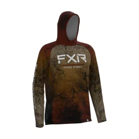 FXR Mens Derby UPF Pullover Hoodie Rust Ripple Red