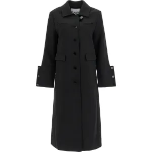 Ganni long single-breasted coat