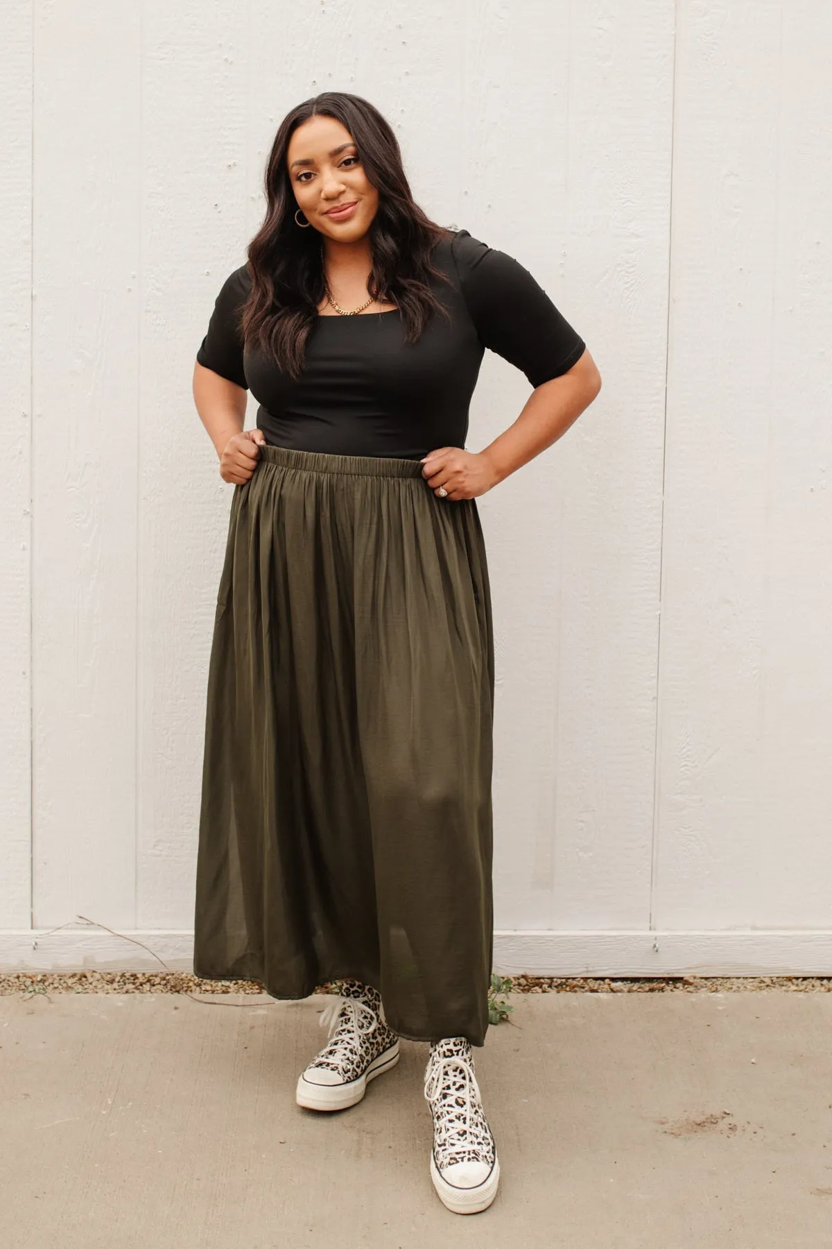 Get Away Maxi Skirt in Olive