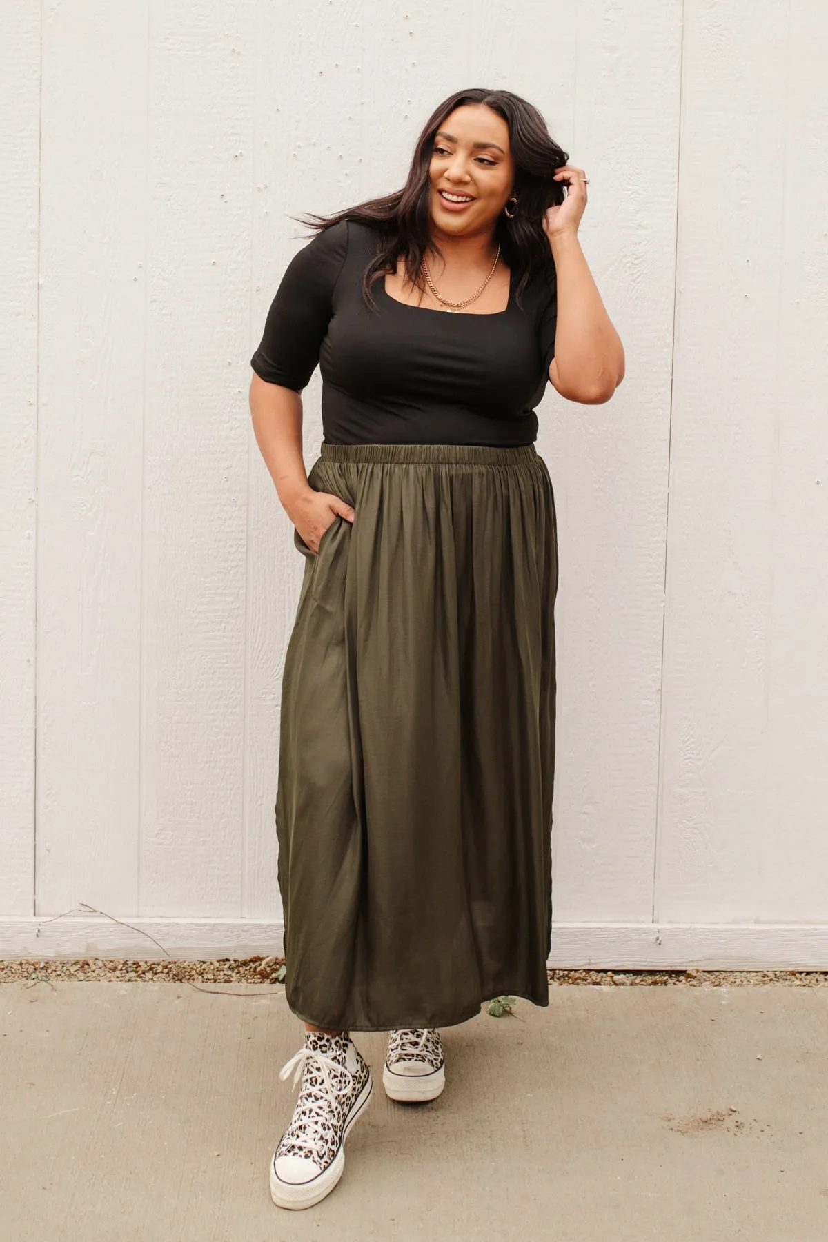 Get Away Maxi Skirt in Olive