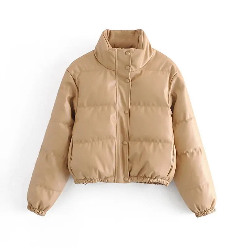 Girls Winter Jacket Faux Leather Female jackets