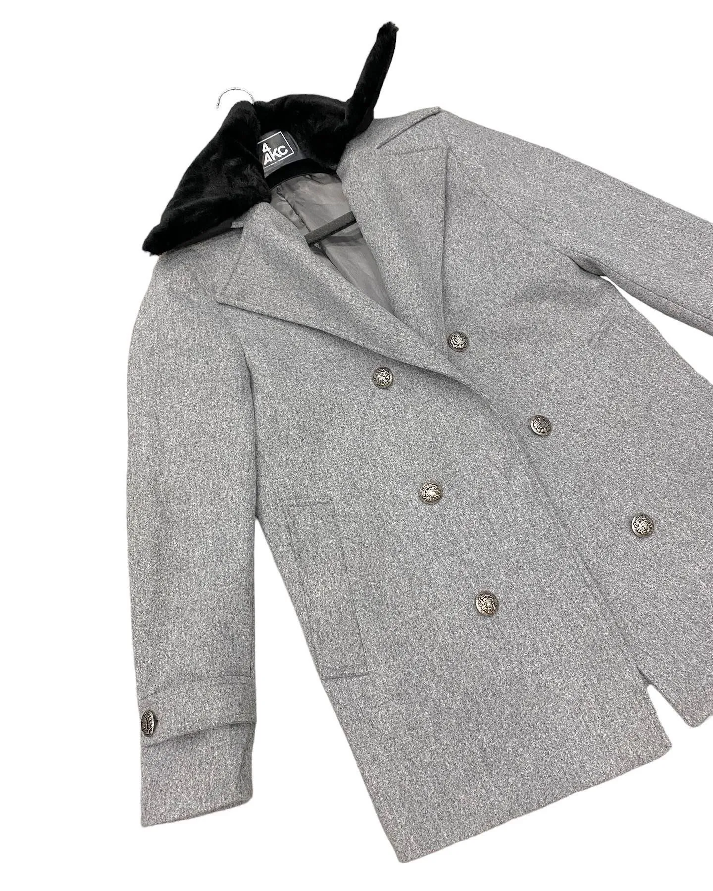 Glacier Ash Grey Double Breasted Coat by ITALIAN VEGA®