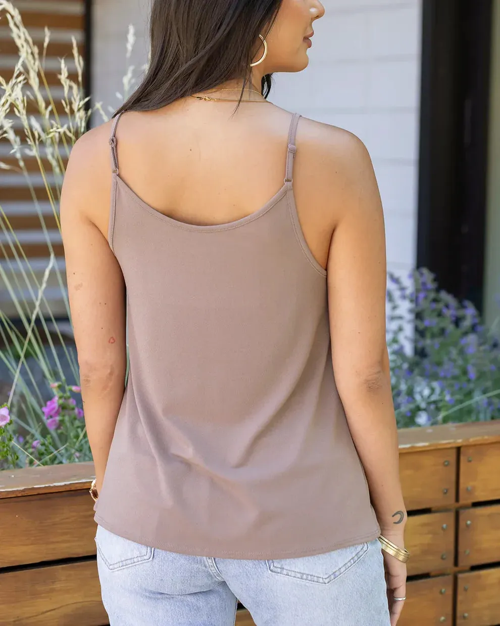 Grace & Lace Scoop Neck Cami - Taupe