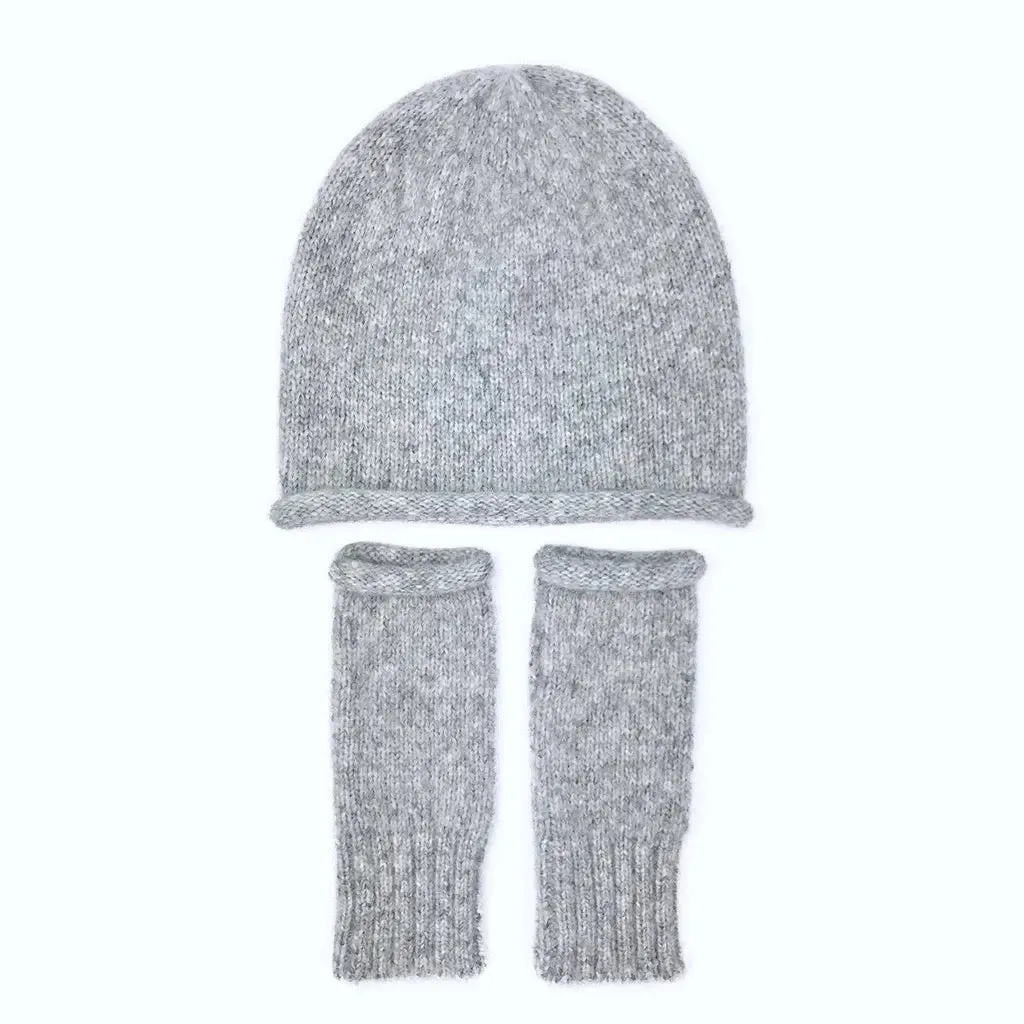 Gray Essential Knit Alpaca Gloves | Ethical Style