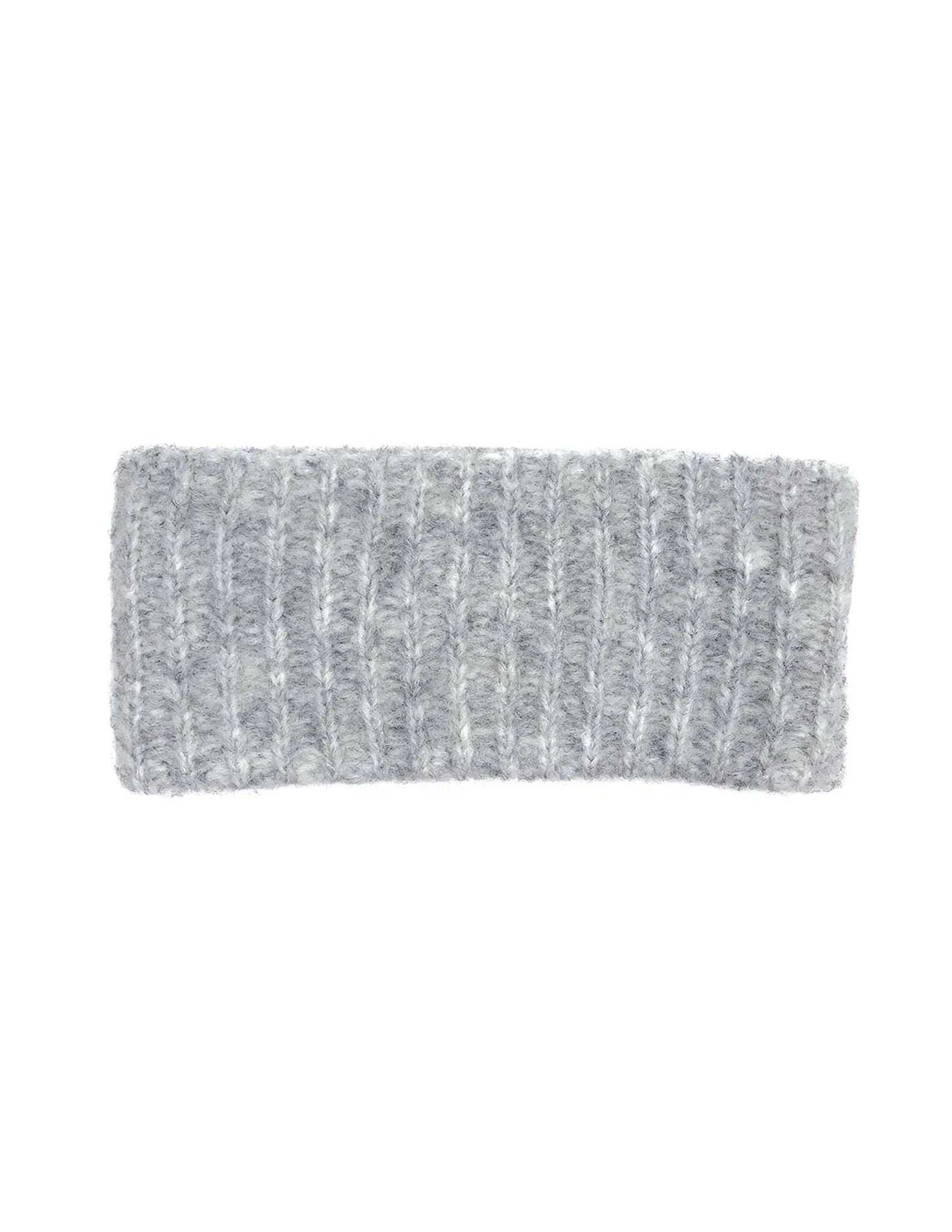 Gray Ribbed Alpaca Ear Warmer