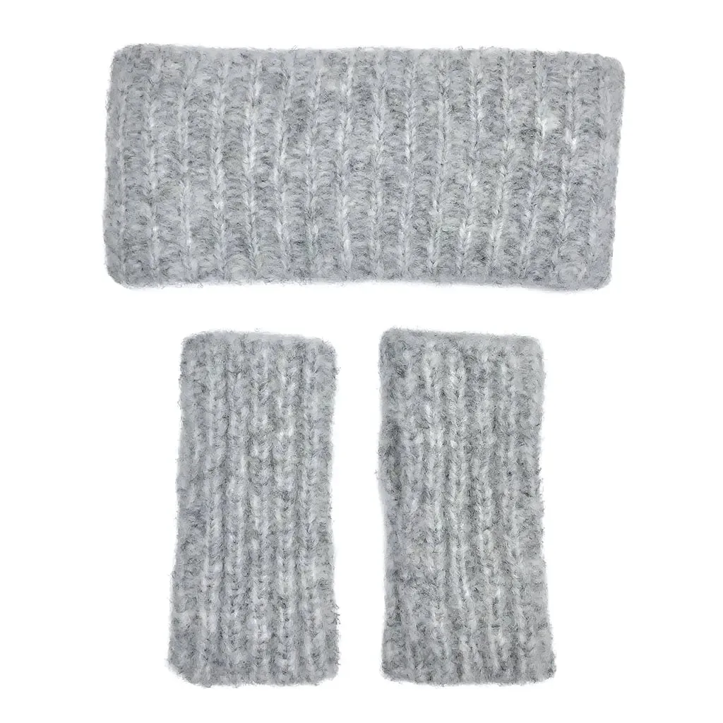 Gray Ribbed Alpaca Gloves | Ethical Style