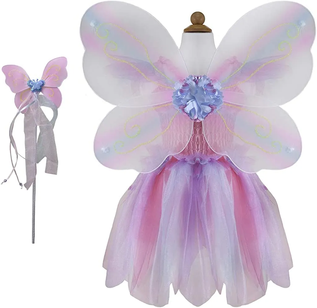 Great Pretenders - Butterfly Dress with Wings and Wand Pink/Purple