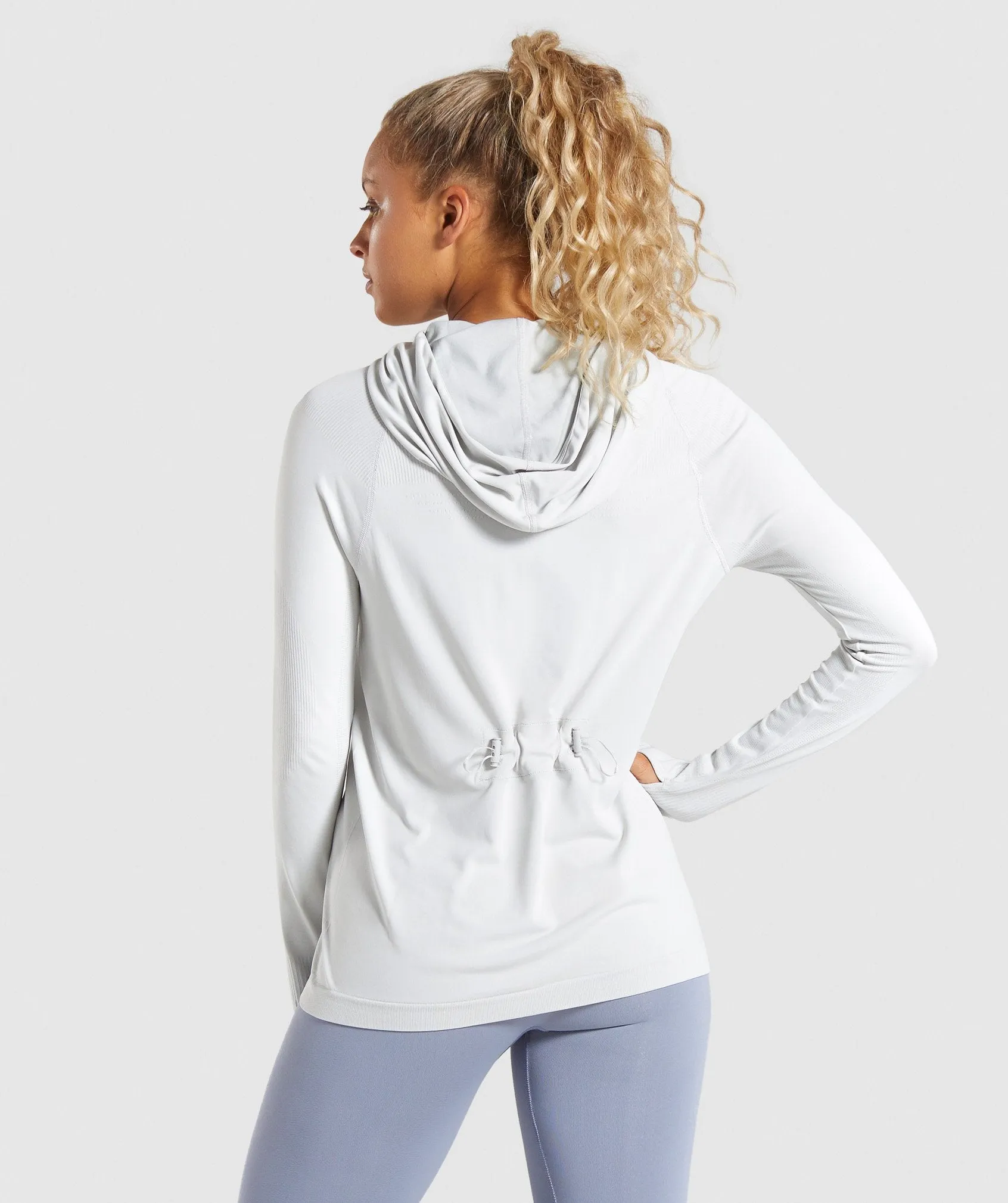 Gymshark Breeze Lightweight Seamless Hoodie - Light Grey