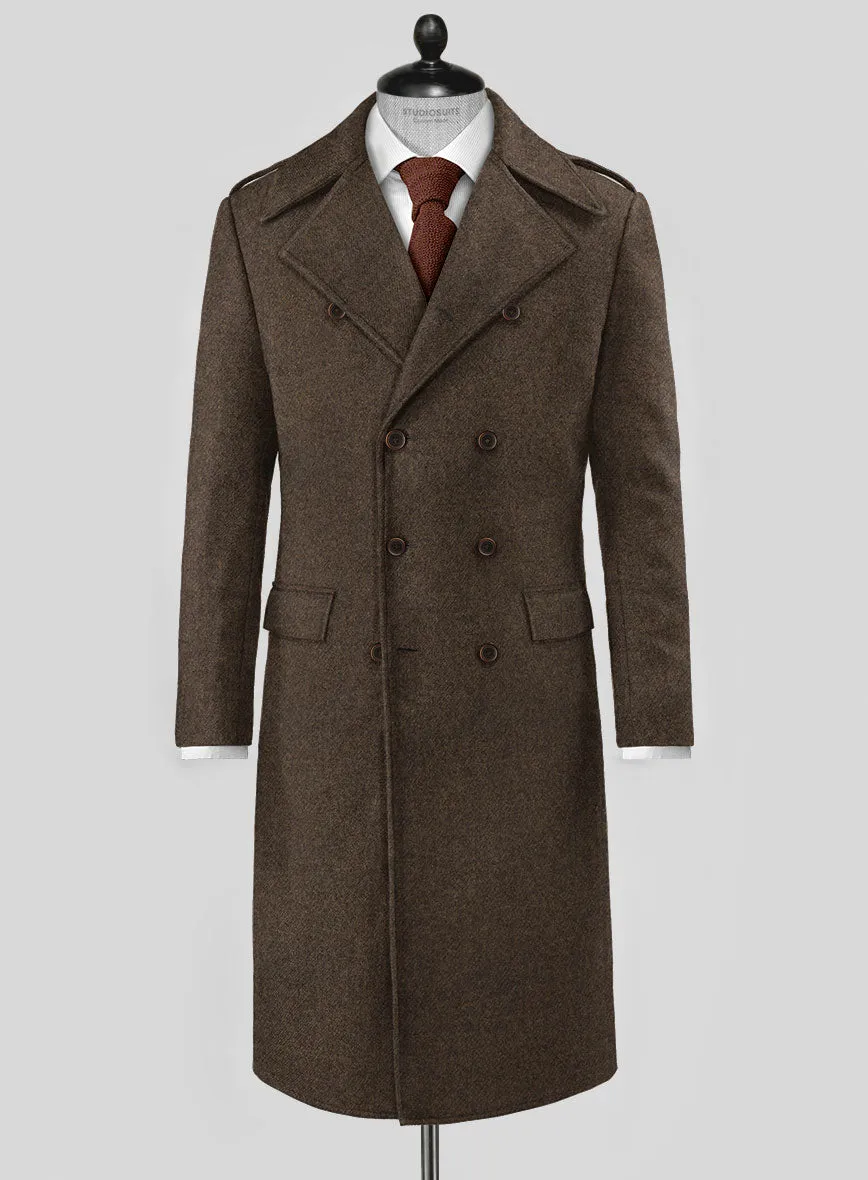 Highlander Dark Brown Tweed GQ Overcoat