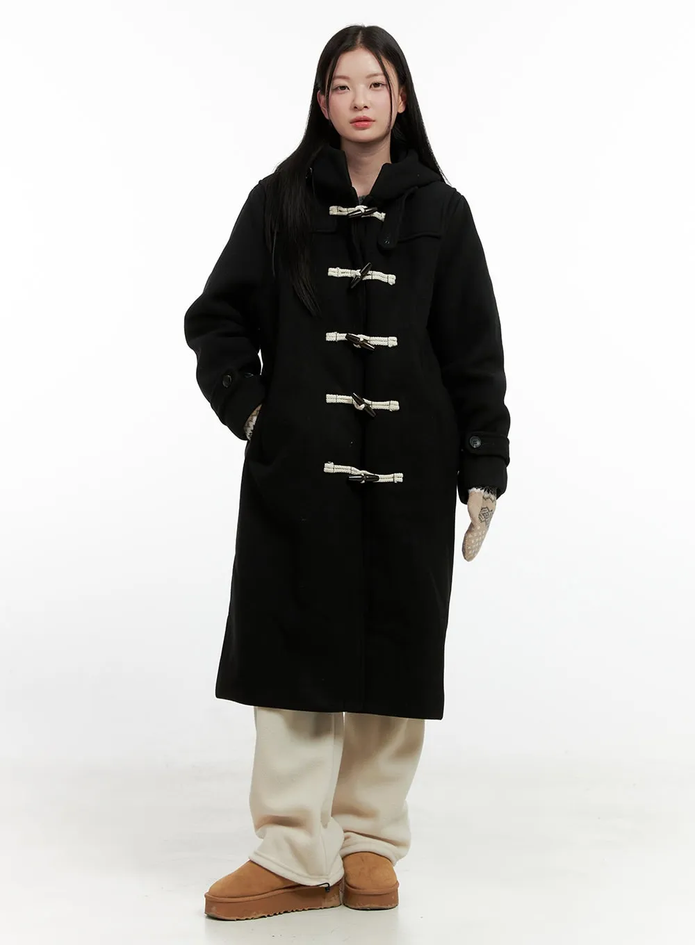 Hooded Duffle Trench Coat ON408