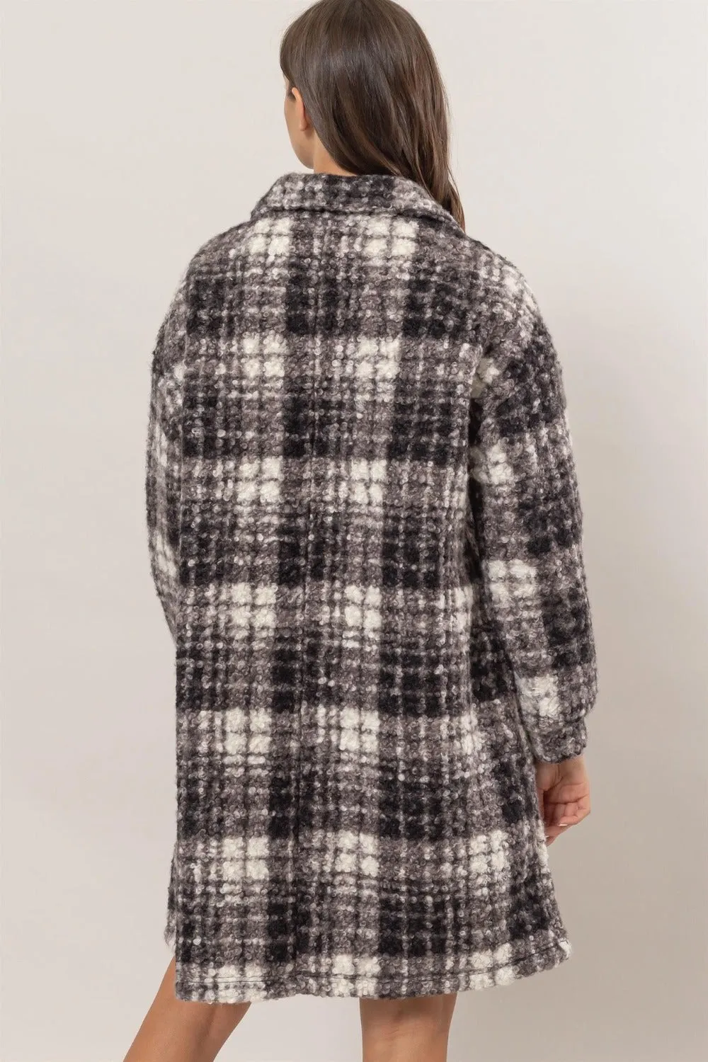 HYFVE Plaid Button Down Longline Shacket