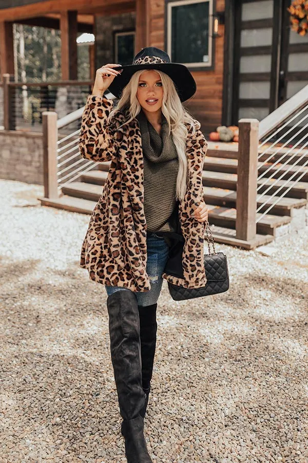 Influencer Life Plush Leopard Coat