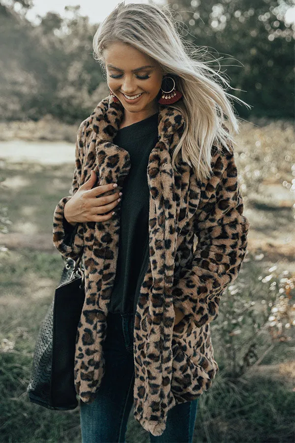 Influencer Life Plush Leopard Coat