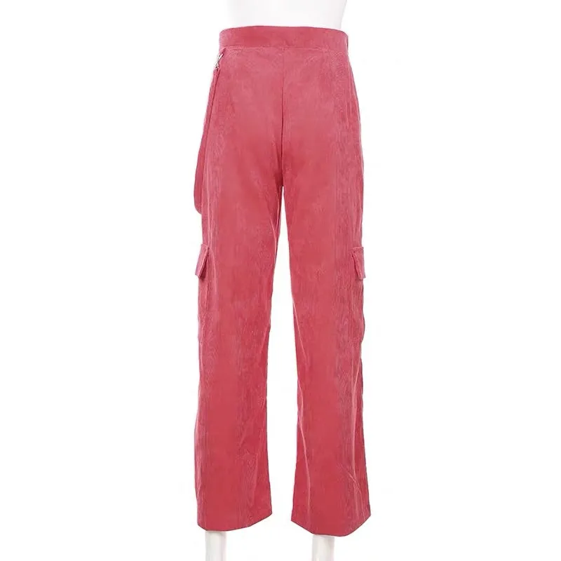 INS STREET FASHION CORDUROY POCKET PANTS BY53001