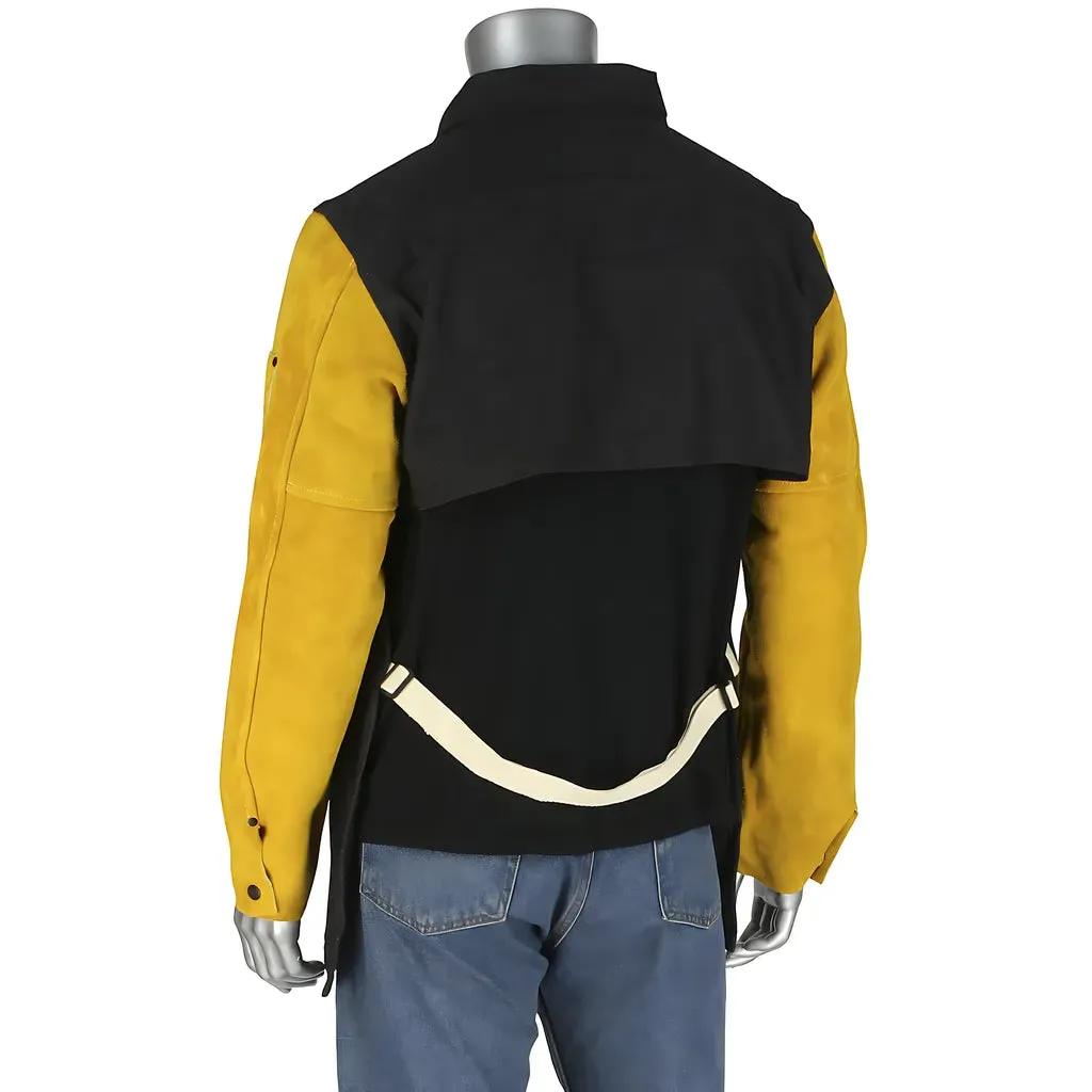 Ironcat 8051/XL Combination FR Cotton / Leather Cape Sleeve with Apron